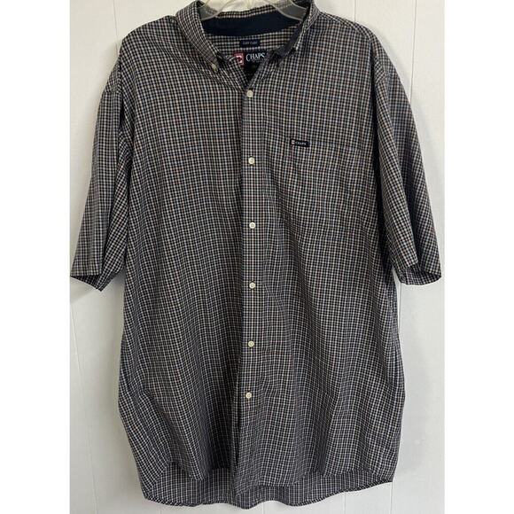 EUC Chaps Ralph Lauren Mens XL Tall Preppy Plaid Easy Care Logo Pocket - Picture 1 of 4